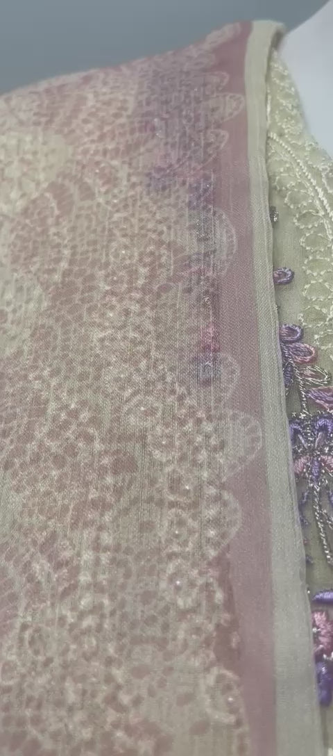 Lavender Blossom Embroidered Ensemble