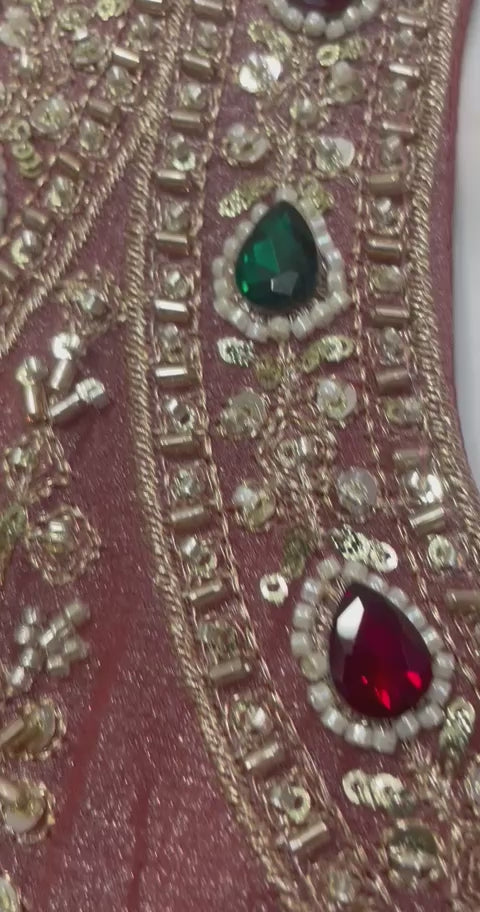 Dusty Rose Gold Jewel Palazzo Set