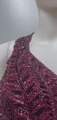 Burgundy Sequin Draped Saree Set