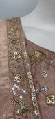 Dusty Peach Gold Embroidered Sharara Couture Ensemble