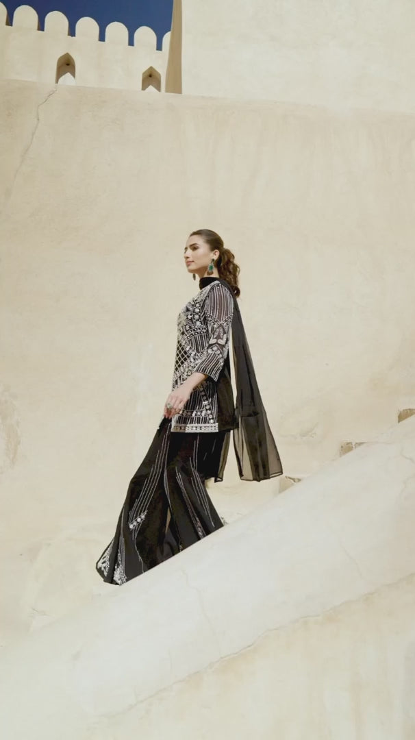 Midnight Black Embroidered Set