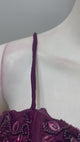 Wine Corset Draped Saree Set