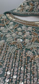 Smoky Sage Silver Jewel Lehenga Set