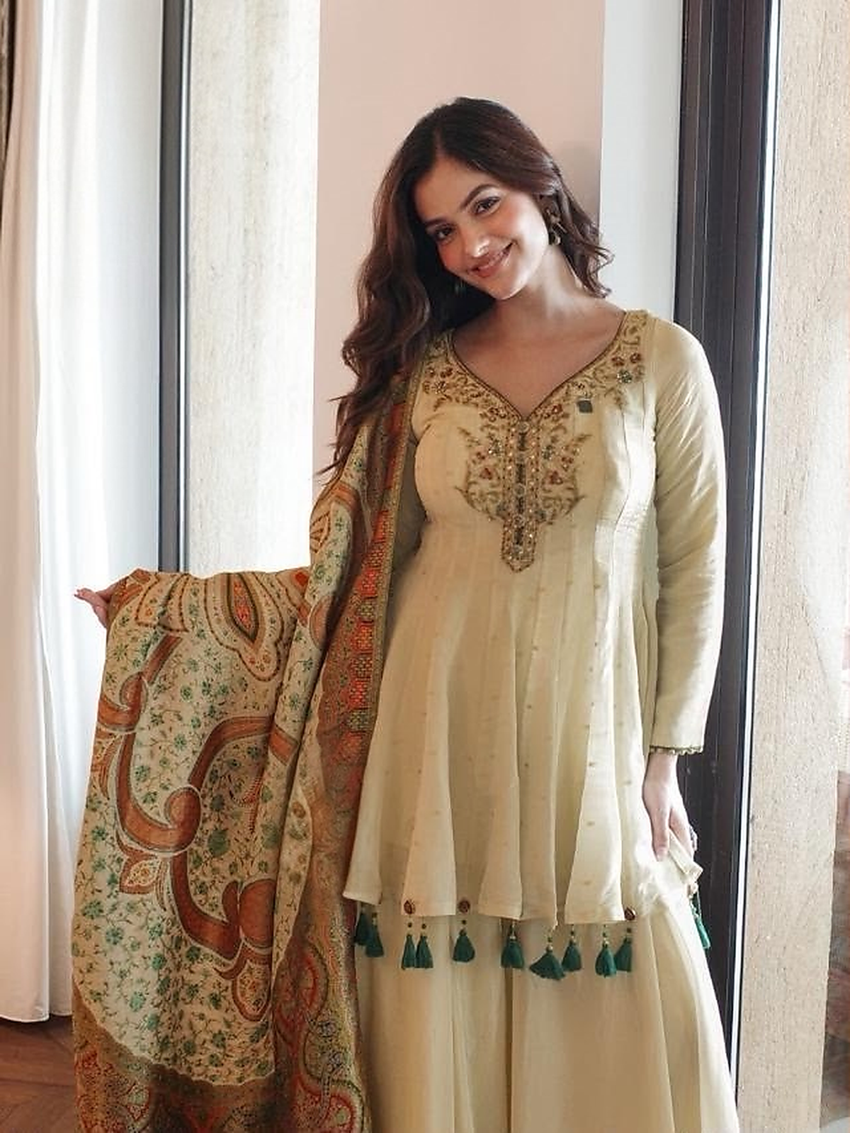 Ivory Multicolor Paisley Palazzo Set