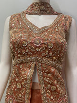 Copper Rose Gold Floral Palazzo Set