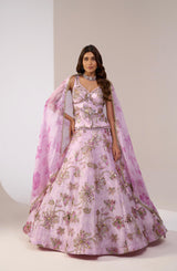 Blush Floral Mirror Lehenga Set (40-45 Days Delivery)