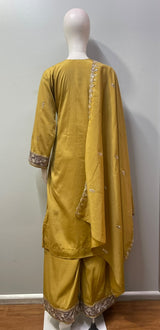 Antique Mustard Rose Gold Floral Palazzo Set