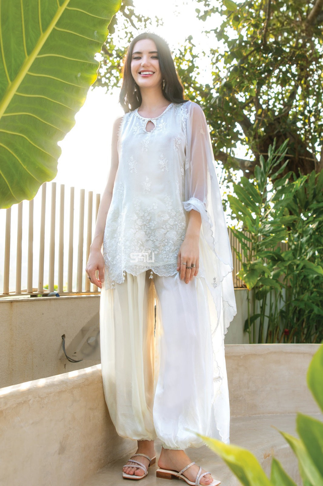 Ivory Pearl Dhoti Salwar Set