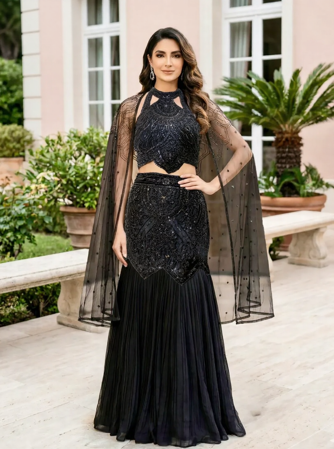 Midnight Eclipse Embellished Lehenga Set