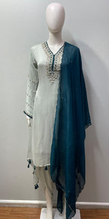 Ice Mint Teal Jewel Kurta Set