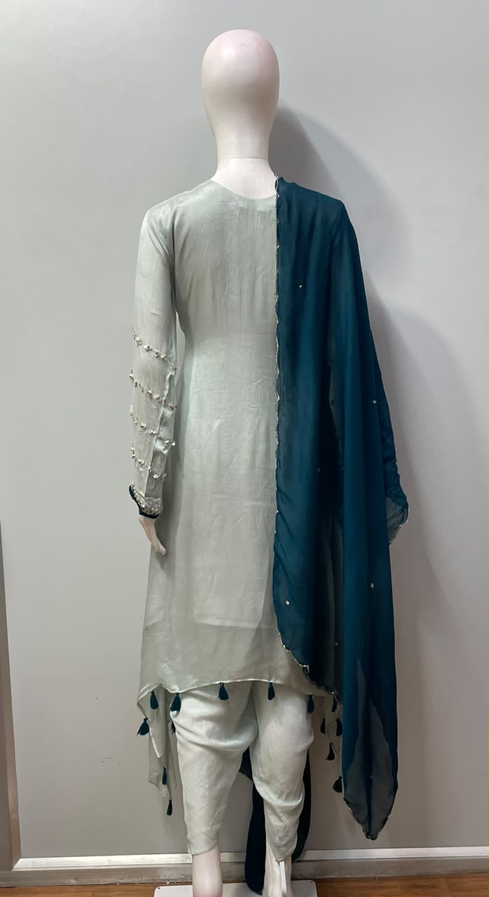 Ice Mint Teal Jewel Kurta Set