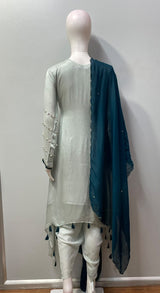 Ice Mint Teal Jewel Kurta Set