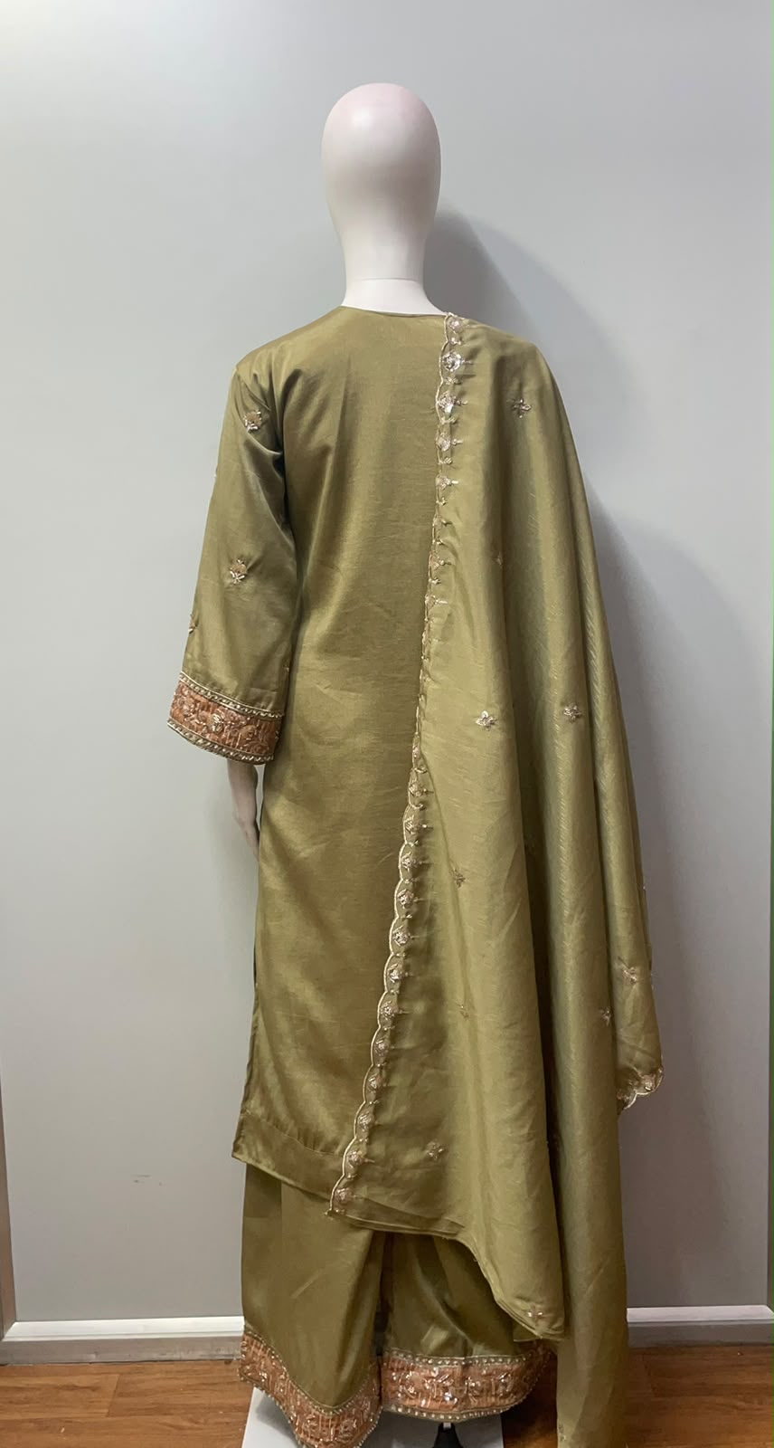 Antique Olive Copper Jewel Palazzo Set