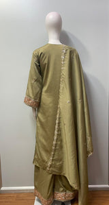 Antique Olive Copper Jewel Palazzo Set