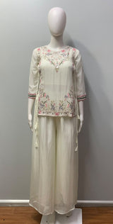 Ivory Blush Floral Palazzo Set