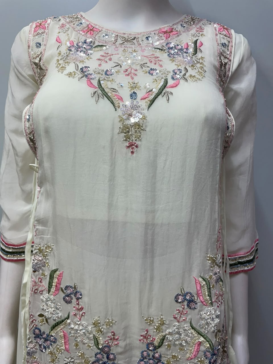 Ivory Blush Floral Palazzo Set