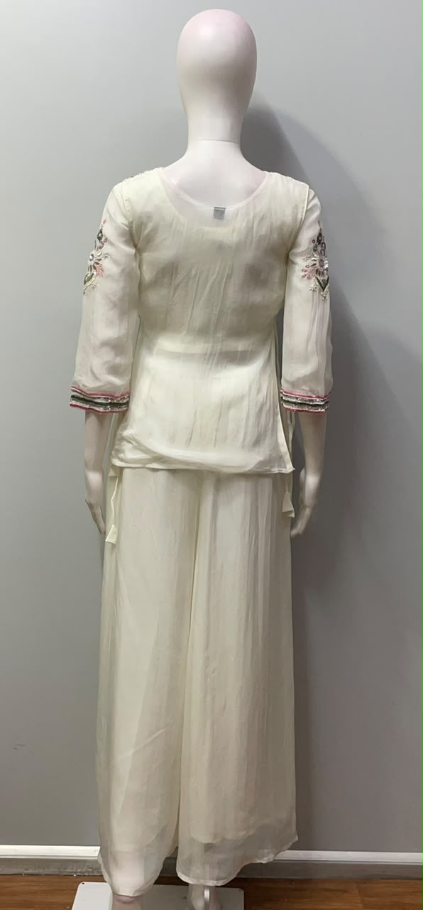 Ivory Blush Floral Palazzo Set