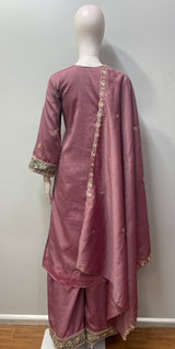 Dusty Mauve Olive Jewel Palazzo Set