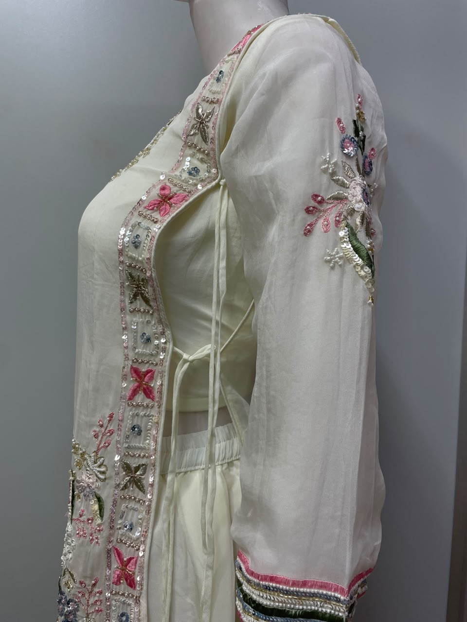Ivory Blush Floral Palazzo Set