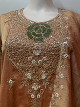 Burnt Copper Olive Floral Palazzo Set