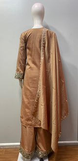 Burnt Copper Olive Floral Palazzo Set